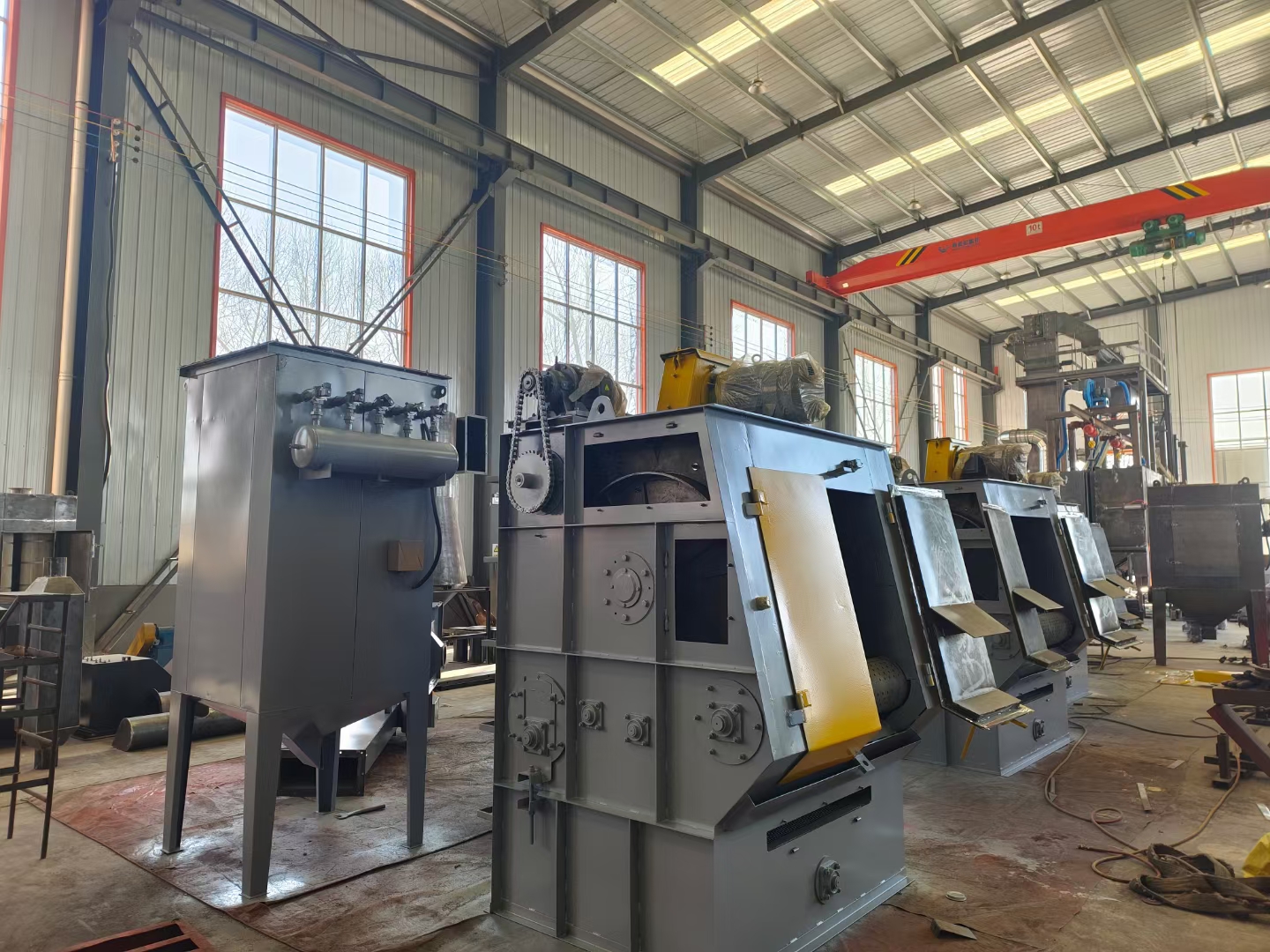 吊鉤式拋丸機拋頭出沙口方向_吊掛式拋丸打砂機_拋丸打砂機工作原理